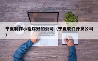 莱芜宁夏制作小程序好的公司（宁夏软件开发公司）